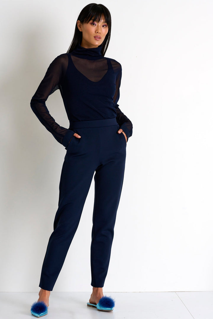 Turtleneck Mesh Top - 52363-62-550 02 / 550 Navy / 100% POLYESTER