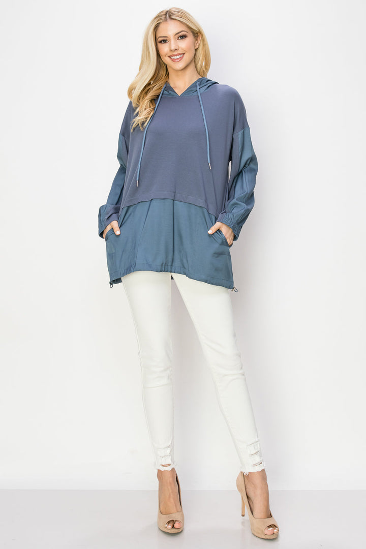 Reinna Pointe Knit Top with Hoodie