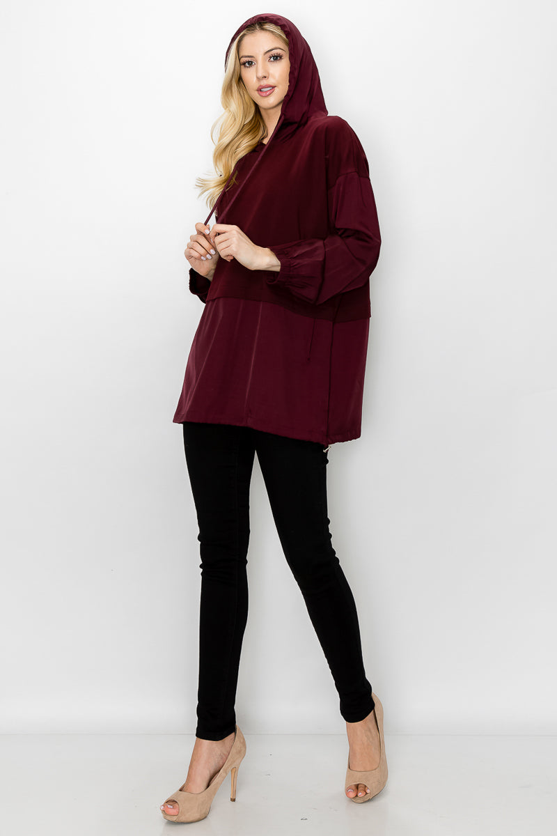 Reinna Pointe Knit Top with Hoodie