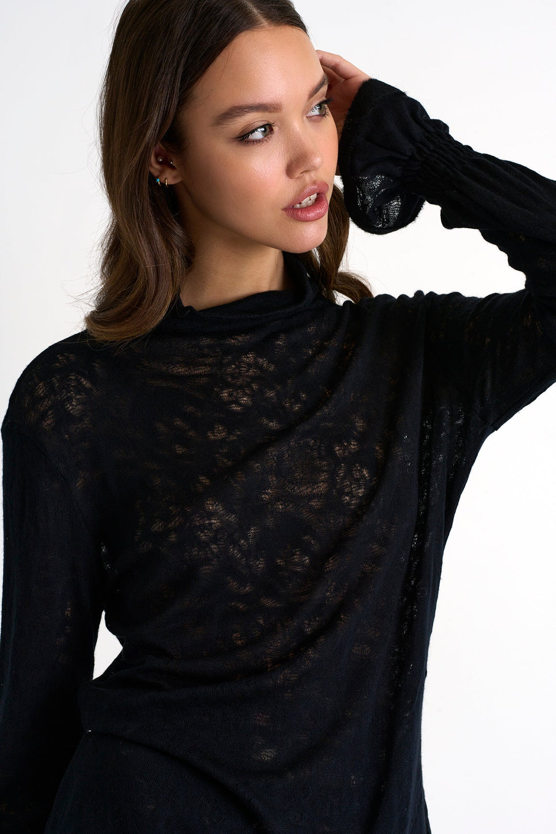 Elegant Fine Wool Turtleneck - 52379-62-595 02 / 595 Midnight Black / 80% VISCOSE 20% WOOL