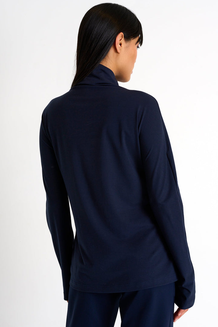 Classic Turtleneck Top - 52384-82-550 02 / 550 Navy / 90% TENCEL 10% ELASTANE