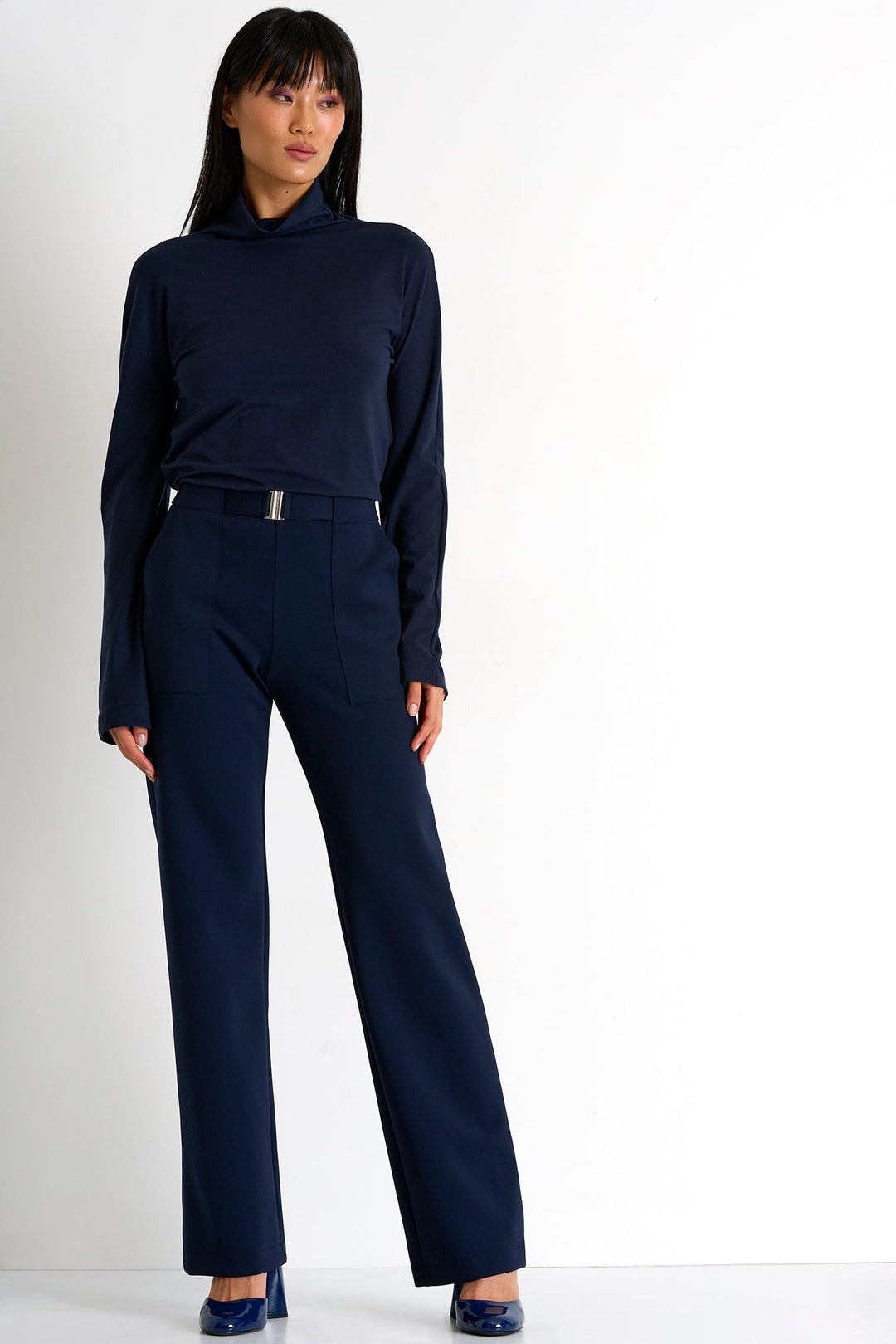 Classic Turtleneck Top - 52384-82-550 02 / 550 Navy / 90% TENCEL 10% ELASTANE