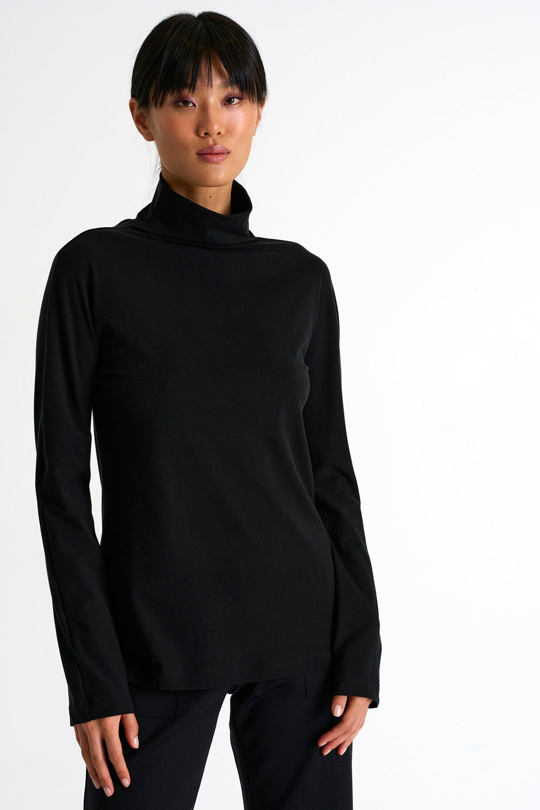 Classic Turtleneck Top - 52384-82-800 02 / 800 Caviar / 90% TENCEL 10% ELASTANE