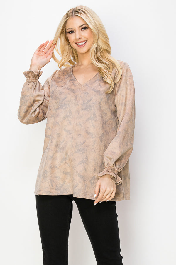 Abby Suede Multi Print Top