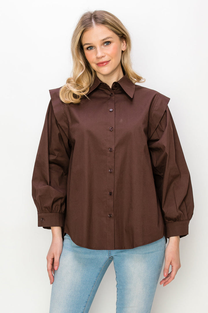 Willamina Woven Cotton Poplin Top