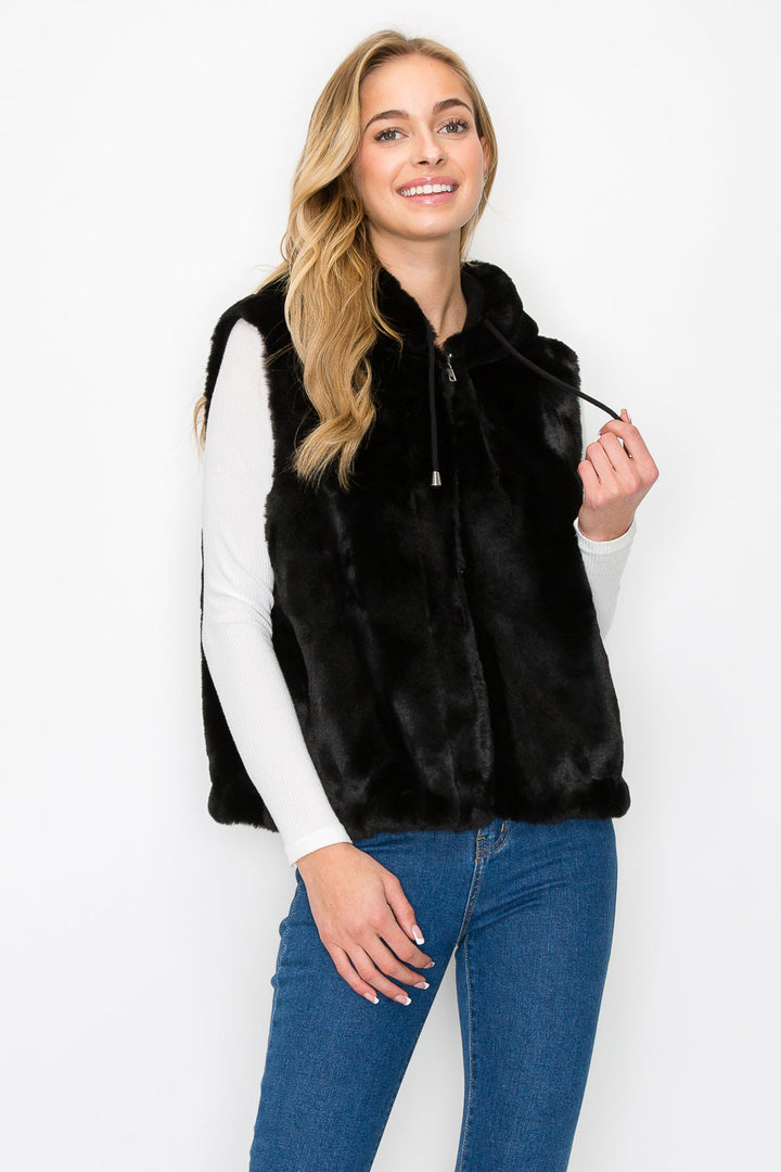 Jackie Fur Vest with Crossbody Fur Bag