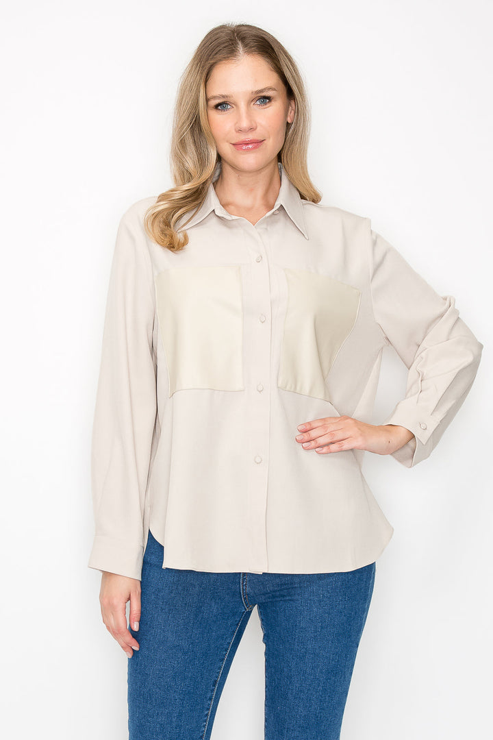 Willa Shirt with Leather Patches