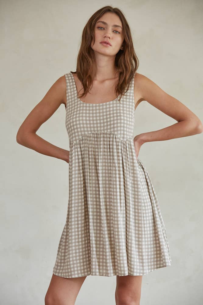 GINGHAM PRINT DRESS