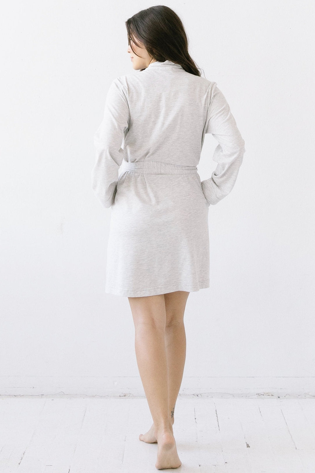 Short Travel Robe in Pima Cotton