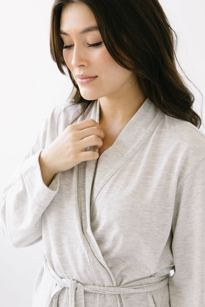 Short Travel Robe in Pima Cotton