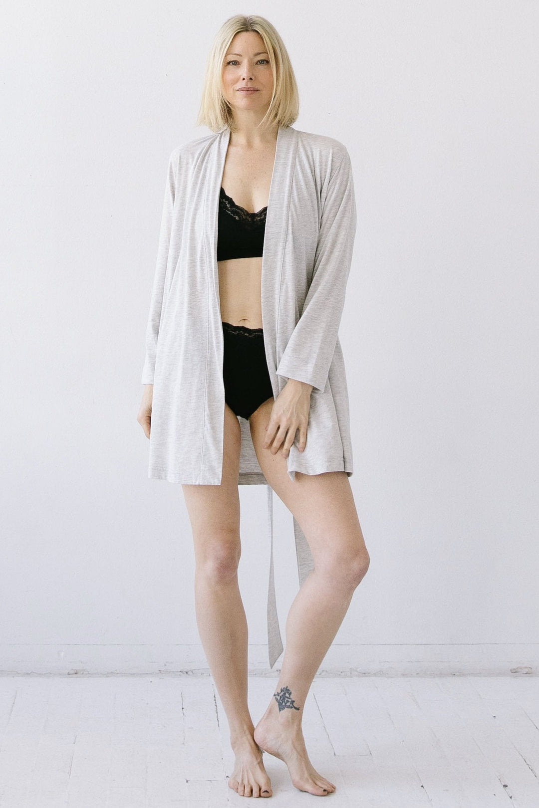 Short Travel Robe in Pima Cotton