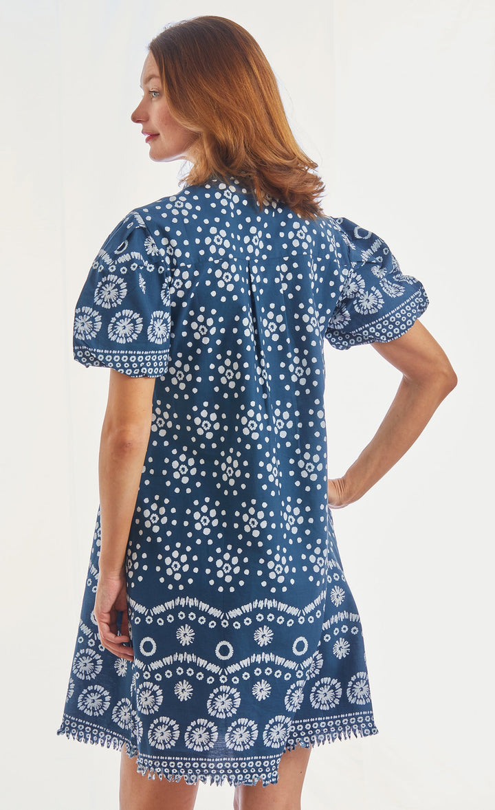 Beaufort Dress Puff Sleeve Ikat Print