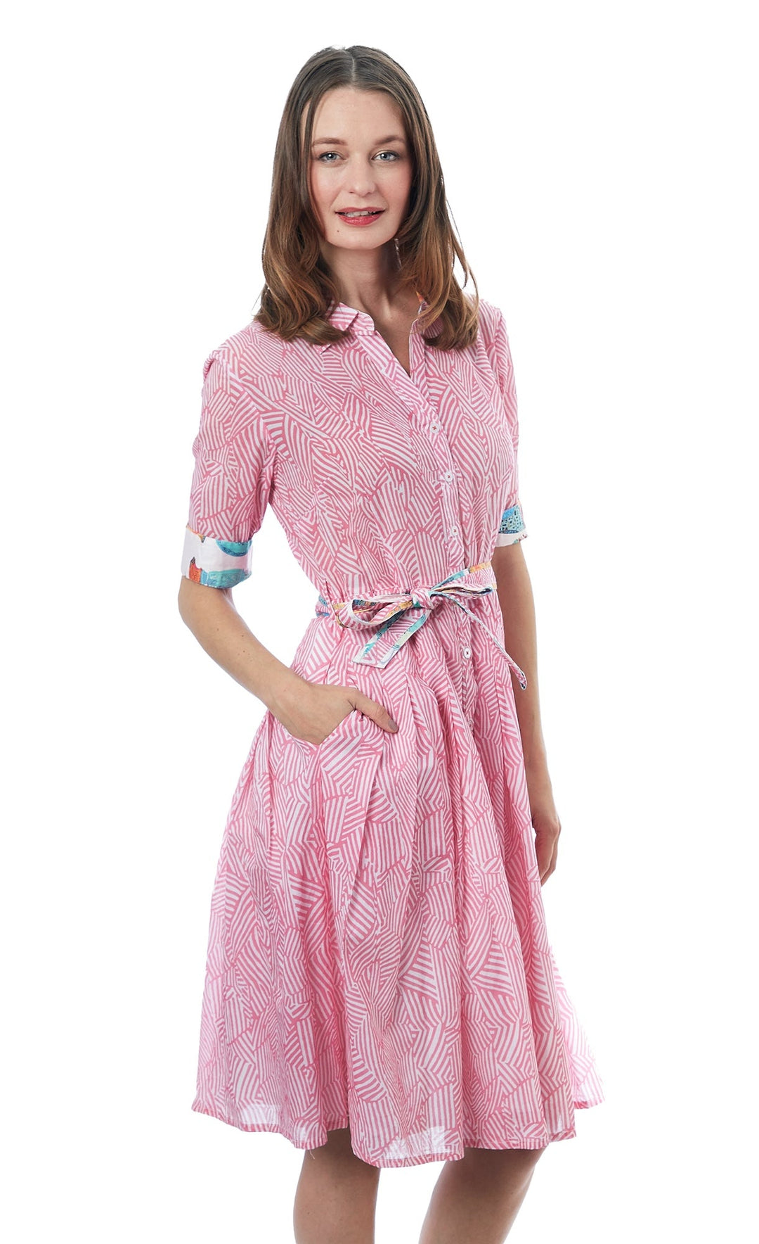 Mrs Maiself Pink Geometric Dress