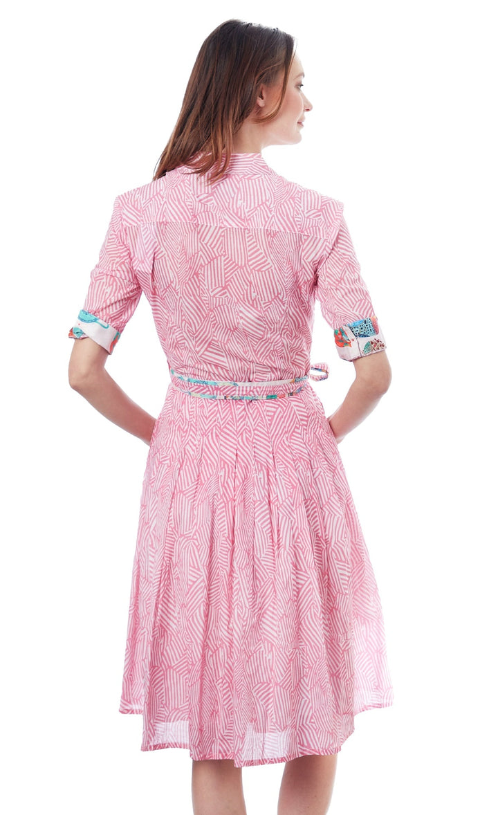 Mrs Maiself Pink Geometric Dress