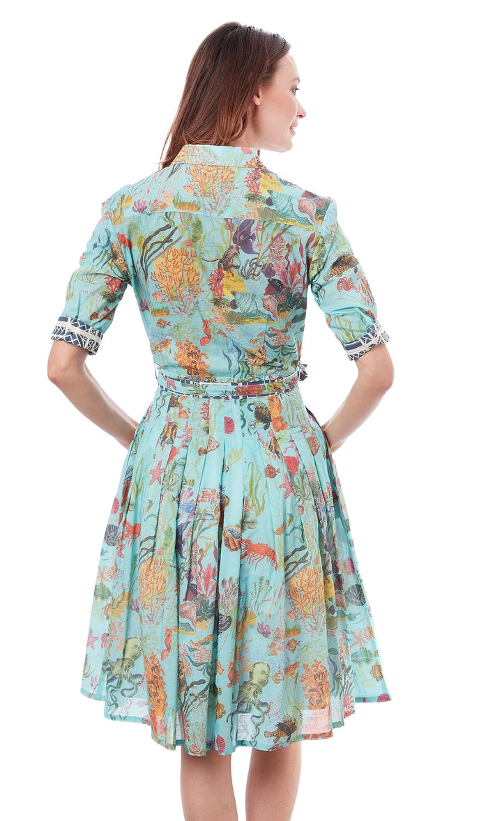 Mrs Maisel Turquoise Ground Sealife Dress