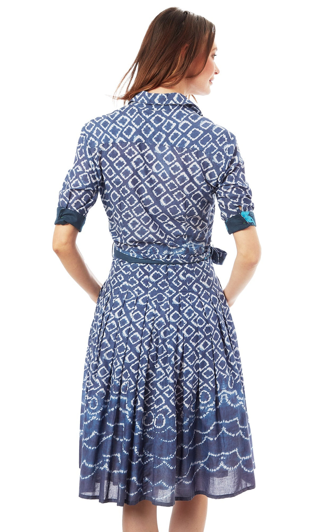 Mrs Maisel Navy Whit Ikat Print