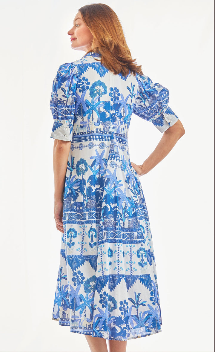 Montauk Dress Ikat Print Blues