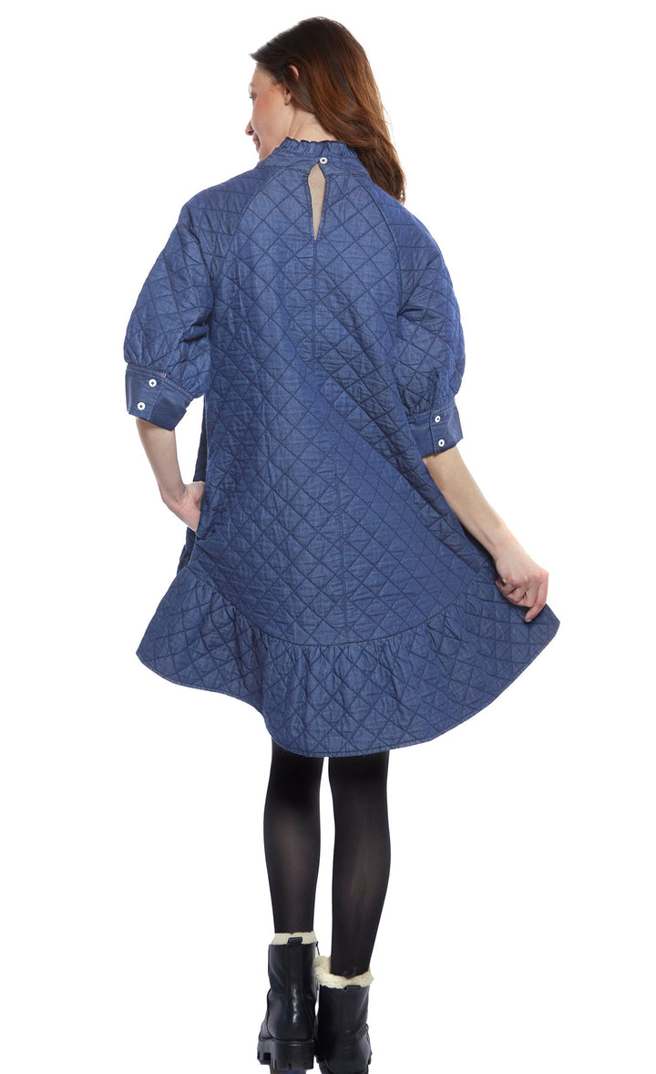 St. Tropez Softly Quilted Denim Dress, Oversized Silhouette