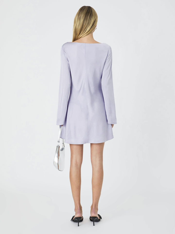 Ennis Satin Longsleeve Mini Dress Lavender