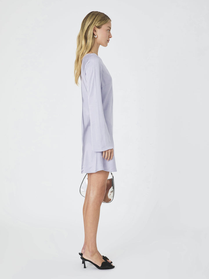 Ennis Satin Longsleeve Mini Dress Lavender