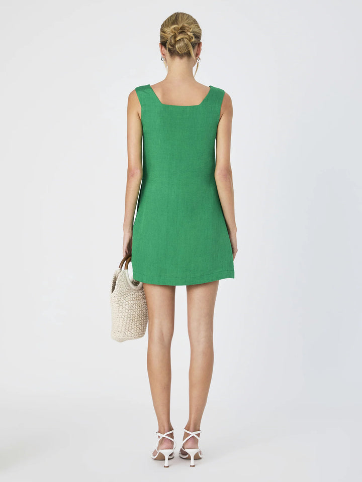 Birdie Linen Square Neck Mini Dress