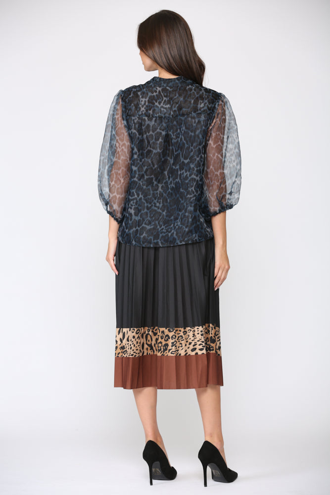 Wenda Chiffon Animal Print Top