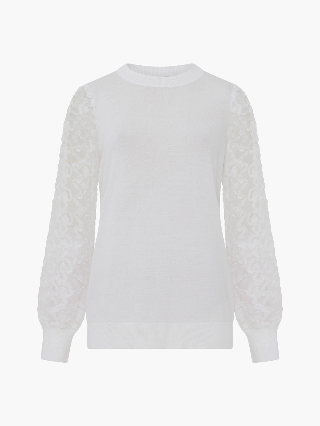 Luvy Embroidered Mesh Sleeve Sweater