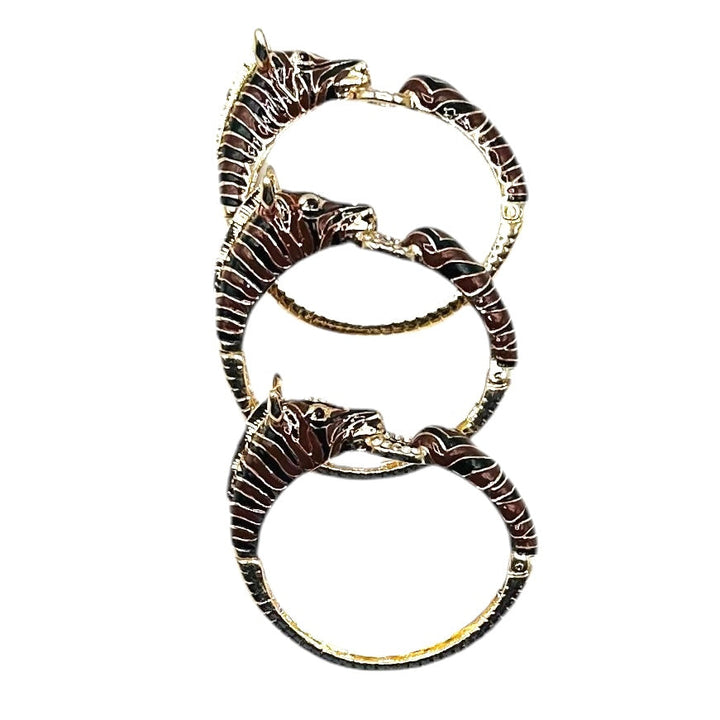 Zebra Hinged Bracelet in Black/Brown