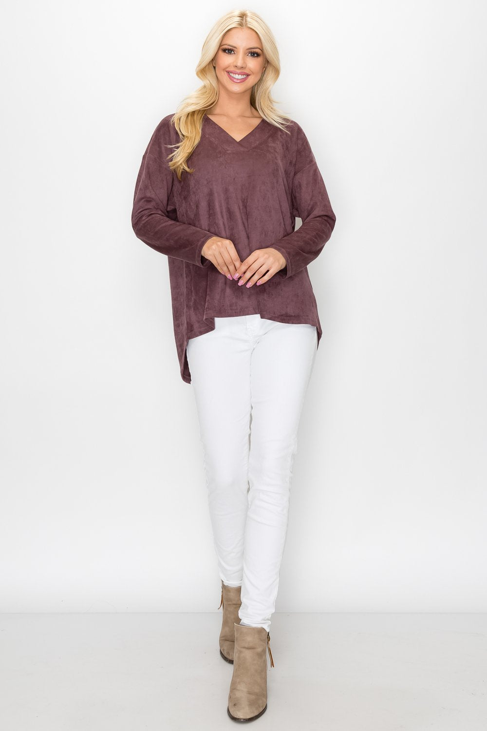 Andrea Stretch Suede Top