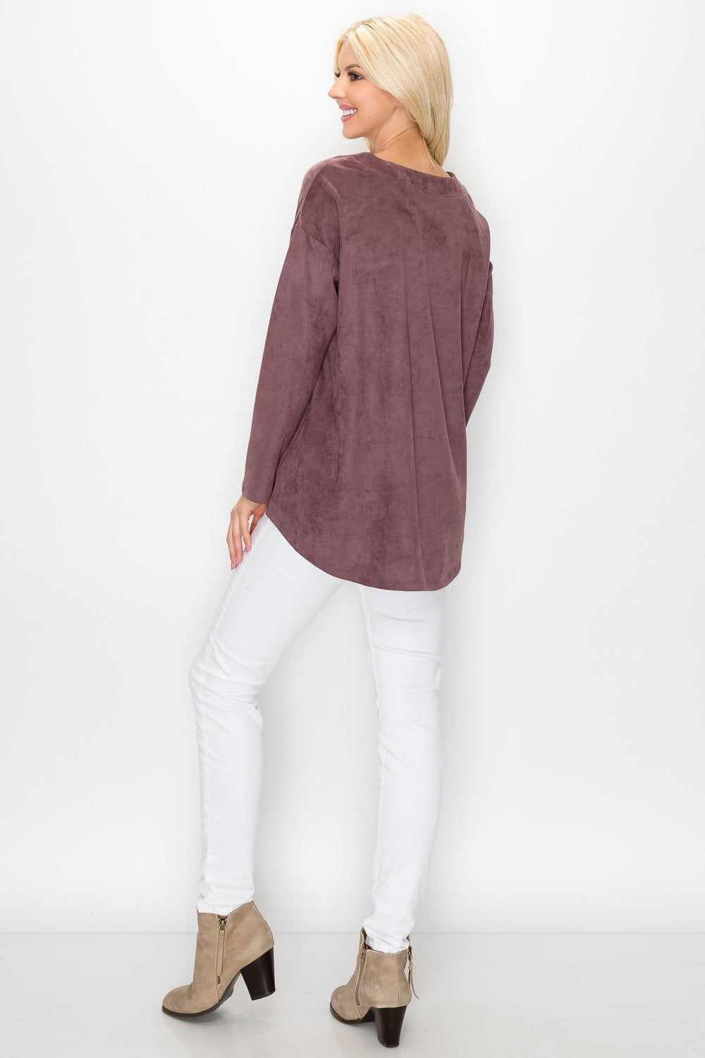 Andrea Stretch Suede Top