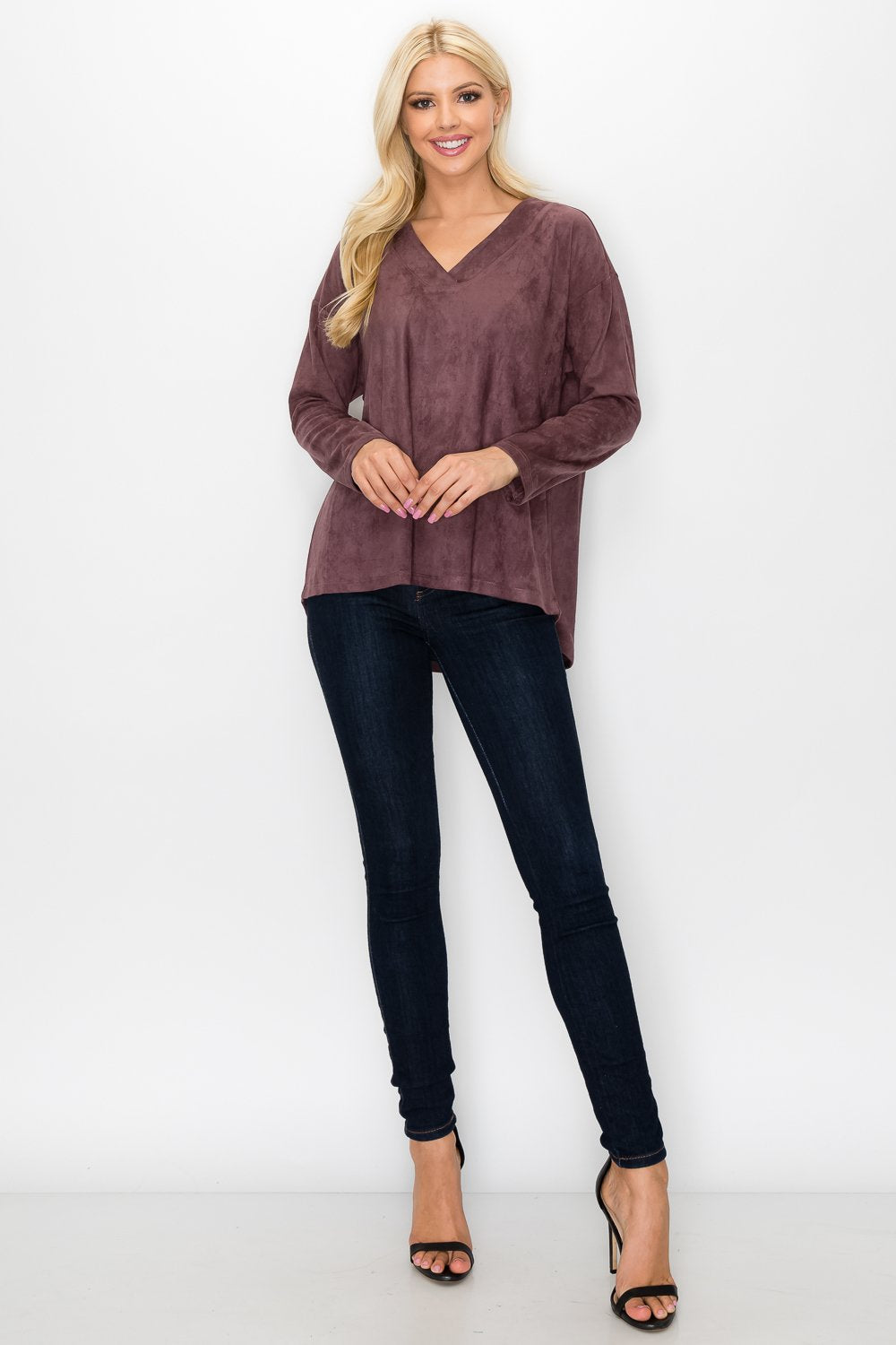 Andrea Stretch Suede Top