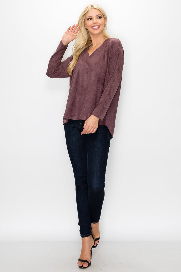 Andrea Stretch Suede Top