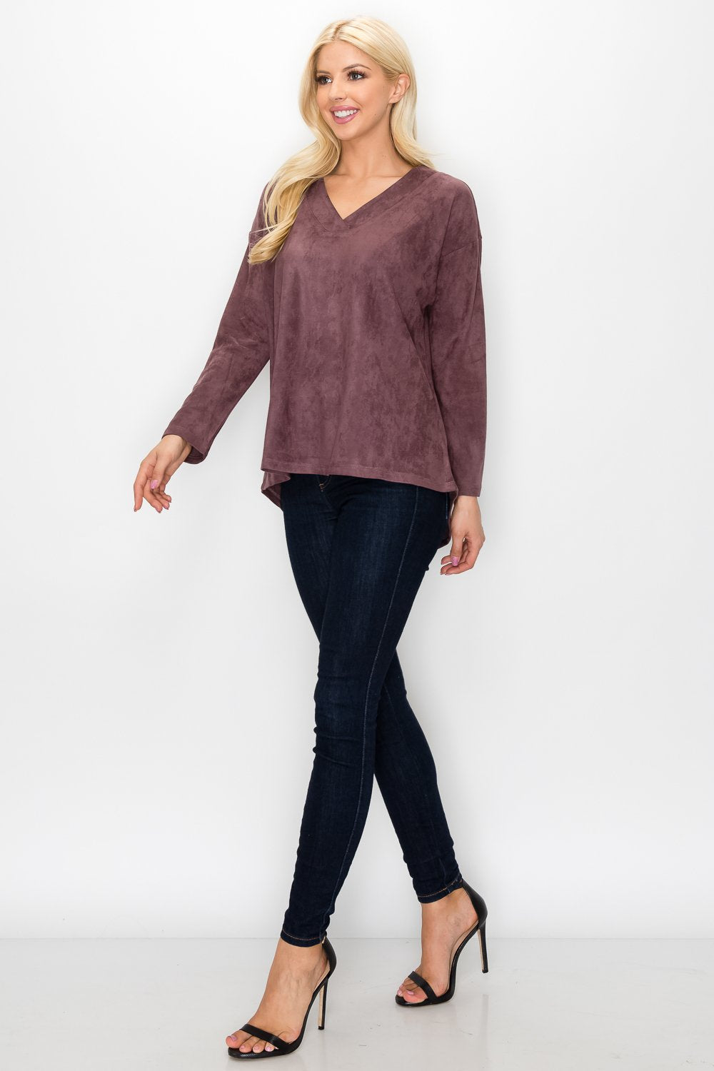 Andrea Stretch Suede Top