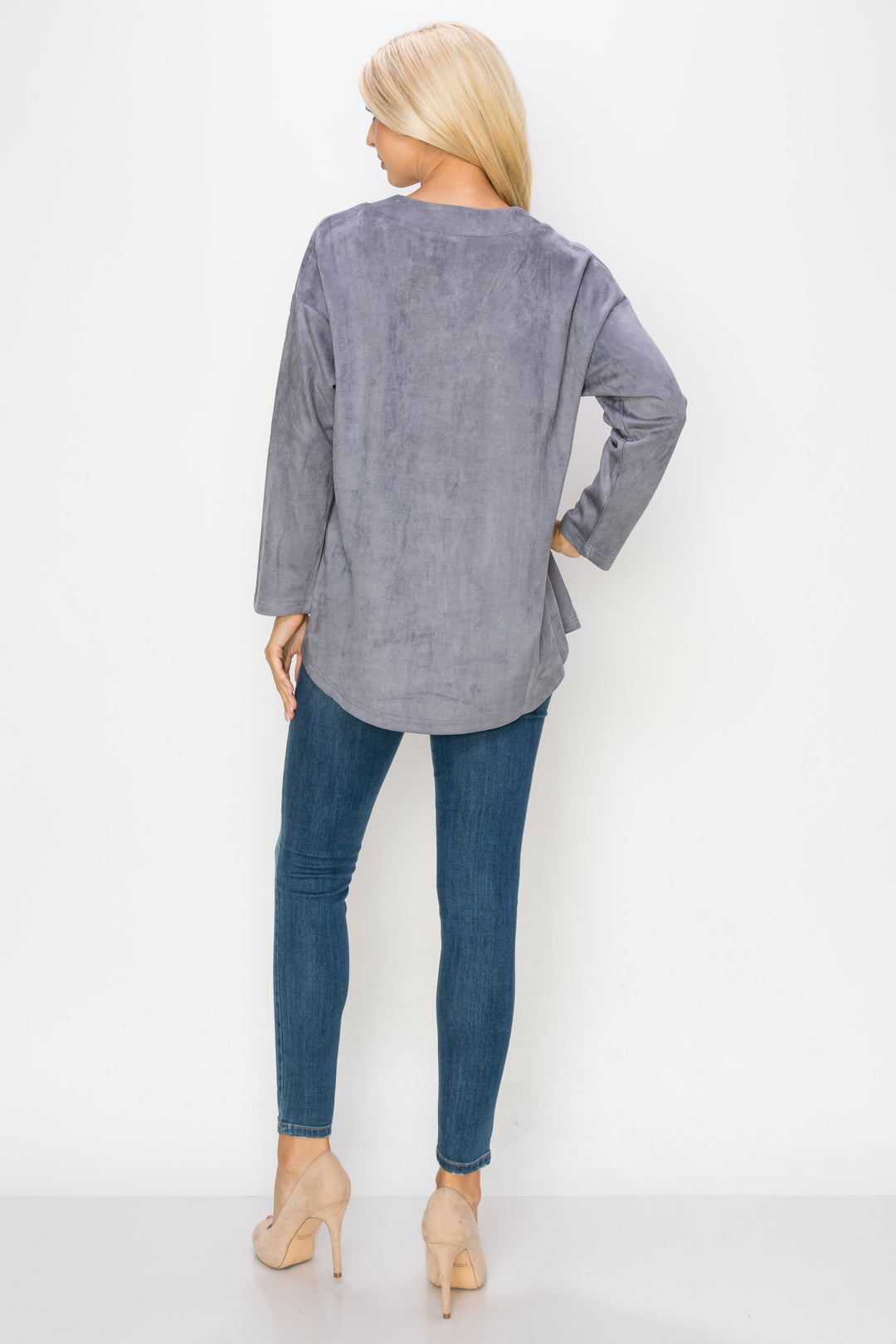 Andrea Stretch Suede Top