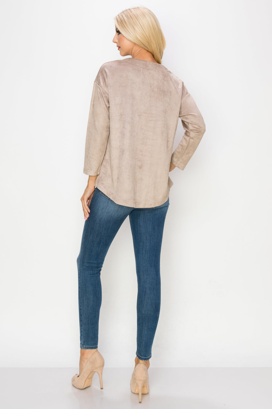 Andrea Stretch Suede Top