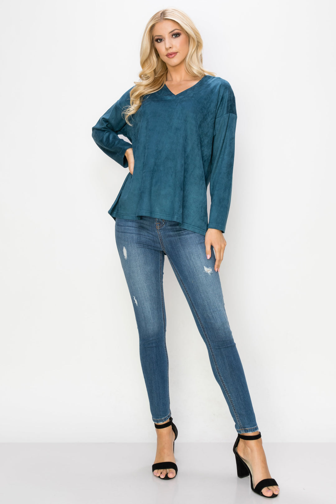 Andrea Stretch Suede Top