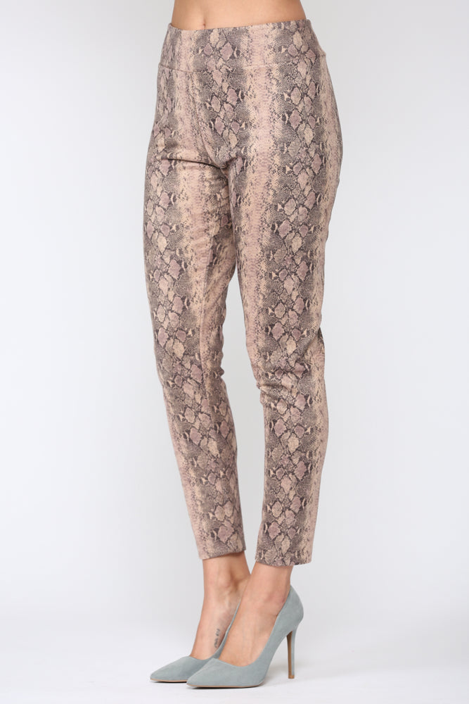 Annelise Stretch Suede Pant - Snake