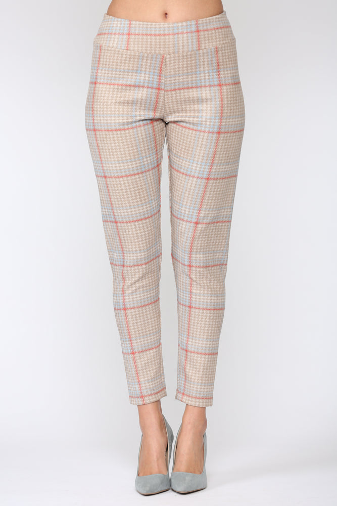 Annelise Stretch Suede Pant - Plaid