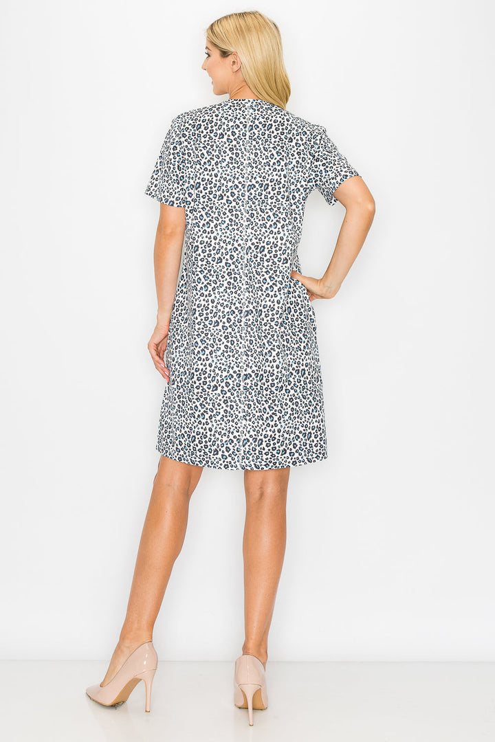 Audrey Stretch Suede Dress - Animal Print