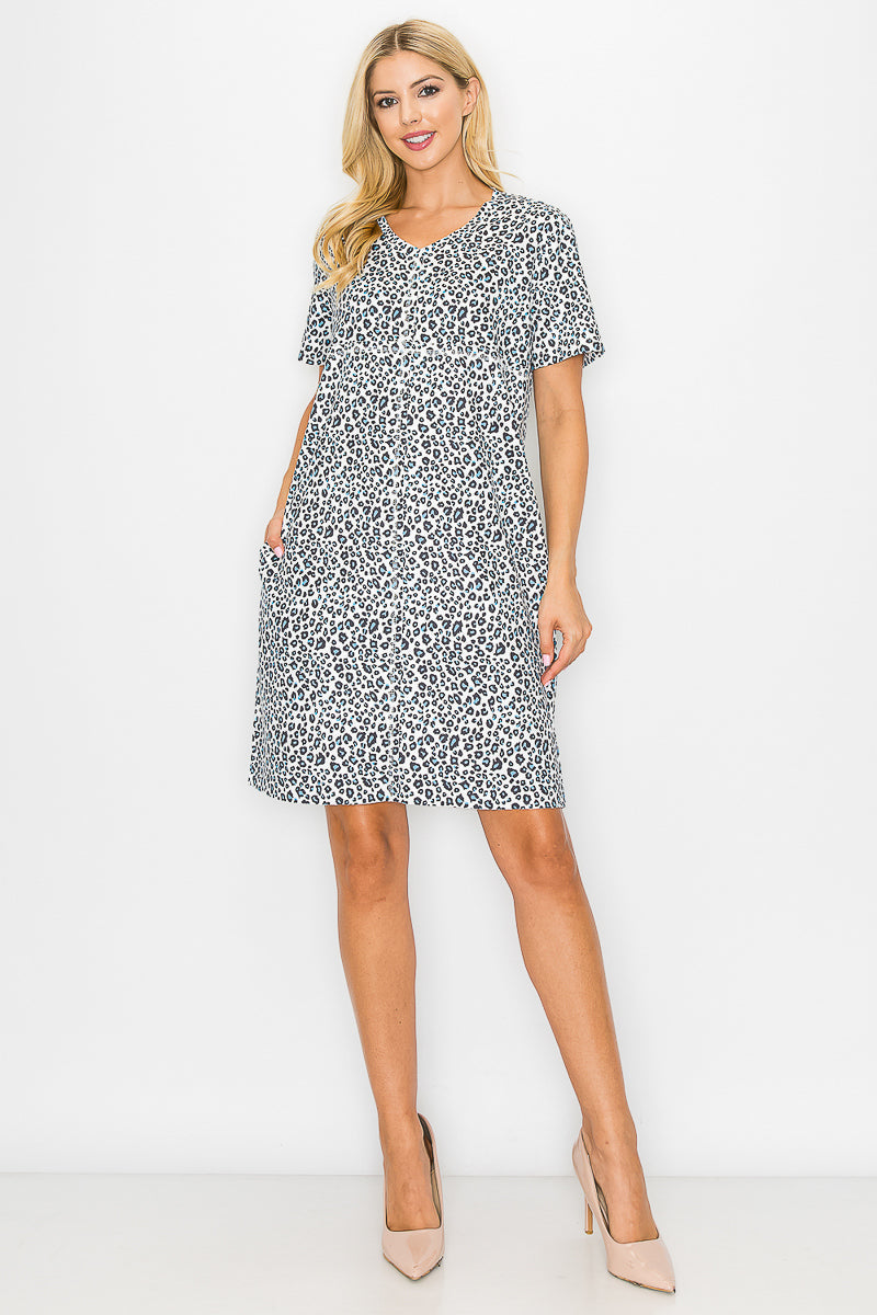 Audrey Stretch Suede Dress - Animal Print