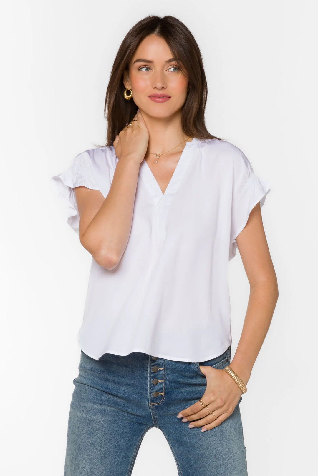 AVERY SMOCK RUFFLED TOP