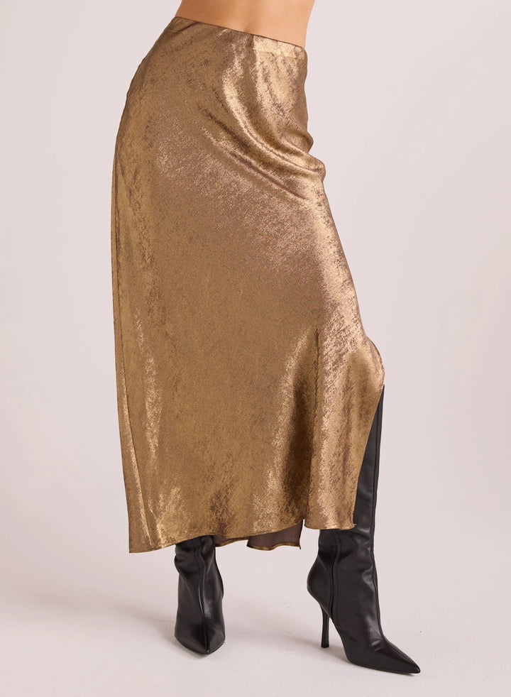 METALLIC MAXI SKIRT