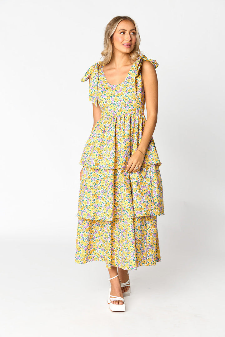 Drew Tiered Midi Dress - Sunny Hunny