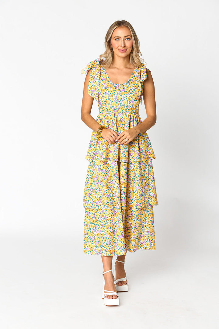 Drew Tiered Midi Dress - Sunny Hunny