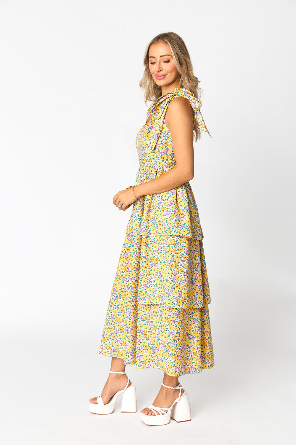 Drew Tiered Midi Dress - Sunny Hunny