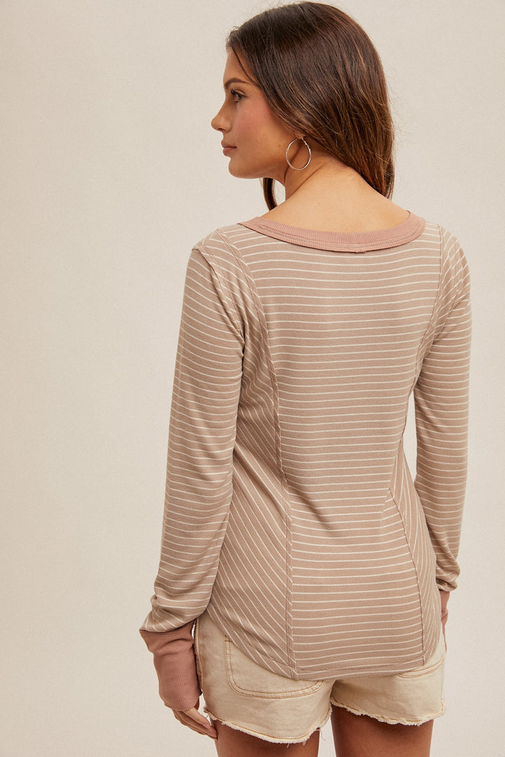 BOATNECK RIBBED LONG SLEEVE