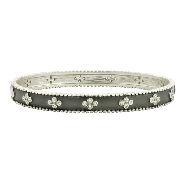 SilverBlack A Clover Stackable Bangle Signature BRACELET