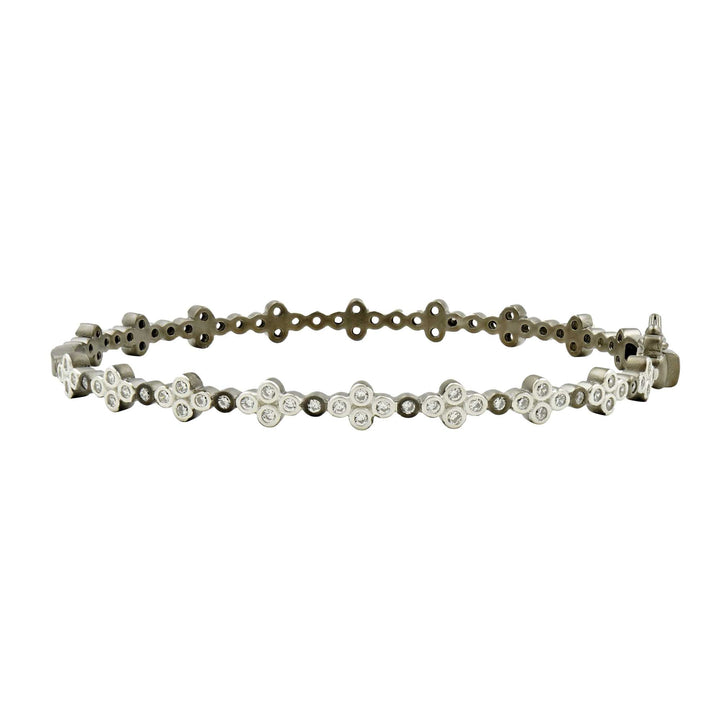 SilverBlack Clover Station Hinge Bangle Signature BRACELET