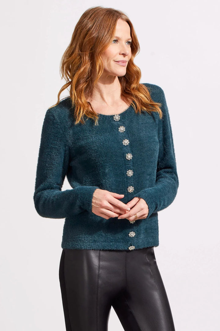 EMBELLISHED BUTTON CARDIGAN