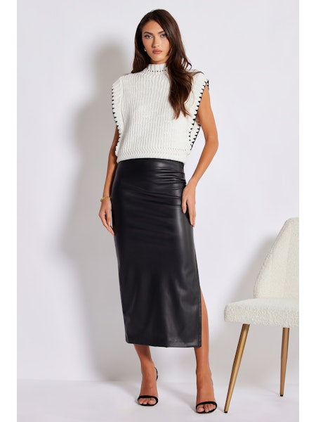 COLETTE SIDE RUCHED MIDI SKIRT